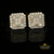 King of Bling's 0.98ct Cubic Zirconia 925 Yellow Silver Women's & Men's Hip Hop Square Earrings KING OF BLINGS