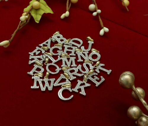 King Of Bling's Attractive Sterling SilverAll Alphabet Letter White Pendant with Cubic Zirconia