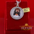 King Of Bling's 925 Sterling Silver 2.00ct W/Crushed Moissanite White "1.50" Jesus Charm Pendant KING OF BLINGS