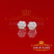 King of Blings- White 925 Sterling 1.96ct Cubic Zirconia Silver Women's Hip Hop Floral Earrings KING OF BLINGS