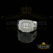 925 Sterling White Silver Octagon 1.50ct Cubic Zirconia Men's Ring Big Size 12 KING OF BLINGS