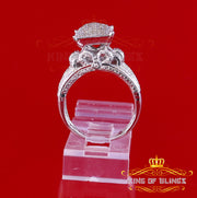 King Of Bling's 0.20 CT Real Diamond 925 Sterling Silver White Cinderella Womens Ring Size 7 KING OF BLINGS