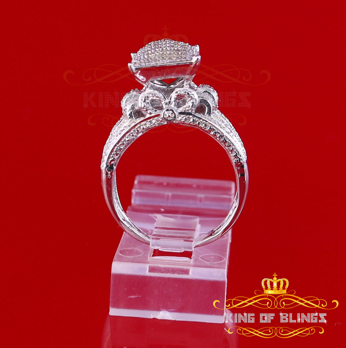 King Of Bling's 0.20 CT Real Diamond 925 Sterling Silver White Cinderella Womens Ring Size 7 KING OF BLINGS