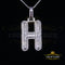 White Beautiful Custom intial Pendant Gift all Occasion Silver Cubic Zirconia KING OF BLINGS