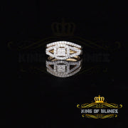 King Of Bling's 925 Sterling Yellow Silver Square 1.50ct Cubic Zirconia Womens Ring Size - 9 KING OF BLINGS