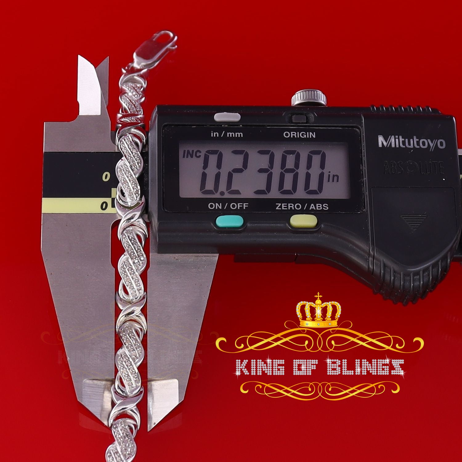 King Of Bling's 0.20CT Genuine Diamonds 925 Silver White Men's /Womens Exotic Bracelet Size 7'' KING OF BLINGS