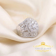 King Of Bling's19.00ct Cubic Zirconia White Sterling Silver Men's/ Women Wedding Rings Size 9 KING OF BLINGS