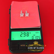 King Of Bling's 0.20ct Diamond Collection White 925 Sterling Silver Women & Men Square Earrings KING OF BLINGS