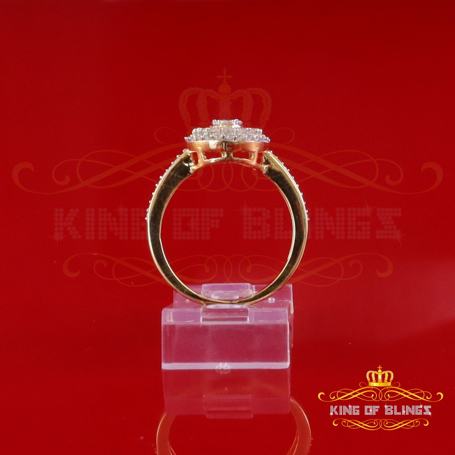 King of Bling's Womens 925 Sterling Silver Yellow 1.0ct VVS D Baguette Moissanite Oval Ring SZ 7 King of Blings