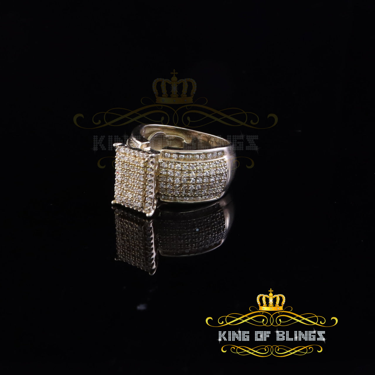 King Of Bling's 2.05ct Cubic ZirconiaYellow Cinderella Silver Set Womens Ring SZ 7