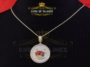 King Of Bling's 2.00ct Real Moissanite Yellow 925 Silver Lucky 777 W/Dice Horse Shoes Pendant KING OF BLINGS