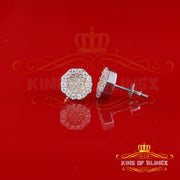 King  of Bling's 925 Yellow Silver 0.66ct VVS 'D' Moissanite Octagon Stud Earring Men's/Womens King of Blings