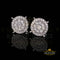 King of Blings- 1.96ct Cubic Zirconia Aretes Para Hombre 925 White Silver Women's Round Earring KING OF BLINGS