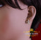 King of Bling's Fleur de Lis Yellow 925 Silver Screw Back 0.62ct Cubic Zirconia Women Earrings KING OF BLINGS