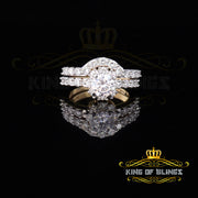 King Of Bling's 925 Sterling Yellow Silver Round 5.25ct Cubic Zirconia Women's Ring Size 6.5 KING OF BLINGS