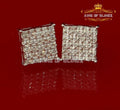 King of Blings- 925 White Silver Screw Back 2.25ct Cubic Zirconia Women Hip Hop Square Earrings KING OF BLINGS