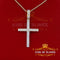 King of Bling's Yellow Sterling Silver CROSS Pendant with Cubic Zirconia Stone KING OF BLINGS