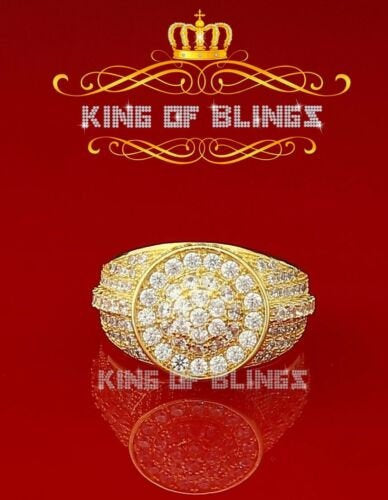 King Of Bling's 925 Sterling Yellow Silver 4.0ct Cubic Zirconia Round-Shaped Ring size 10.5 KING OF BLINGS