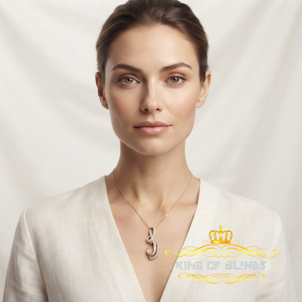 King Of Bling's Real 0.15ct Diamond 925 Sterling Silver FASHION Charm Necklace Yellow Pendant KING OF BLINGS