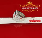 5.30ct Cubic Zirconia White Hip Hop Square Men's Adjustable Ring From SZ 9 to 11 KING OF BLINGS