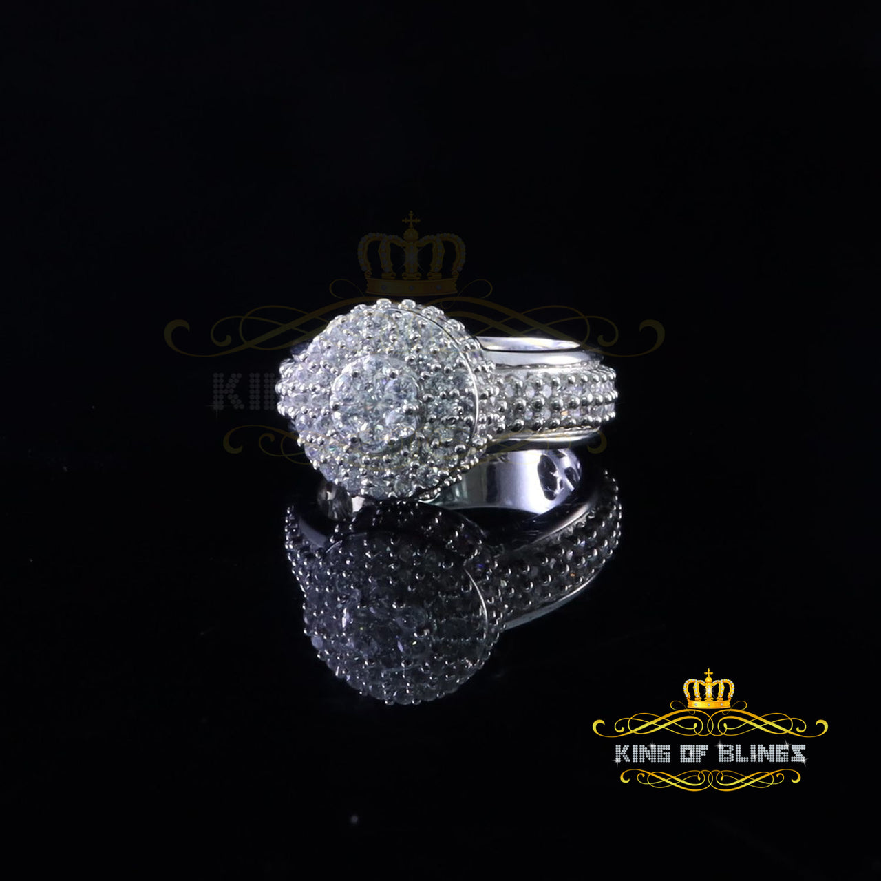 King Of Bling'sWhite Cubic Zirconia 5.20ct Hip Hop Rapper Fashion Luxury Ring Men's Size 10