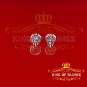 King Of Bling's 0.10ct Diamond 925 Sterling Silver White For Women's & Men's Round Stud Earring KING OF BLINGS