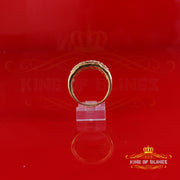 King Of Bling's Real 0.25ct Diamond 925 Silver Engagement Round Men's Band Yellow Ring Size10 King of Blings