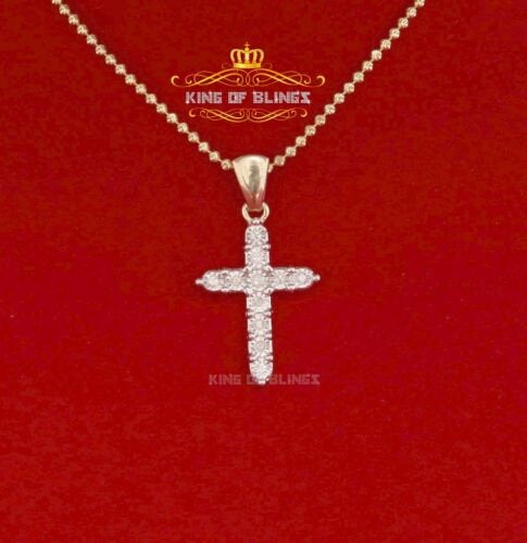 King Of Bling's Real 0.33ct Diamond 925 Sterling Silver  Charm Necklace Yellow Pendant