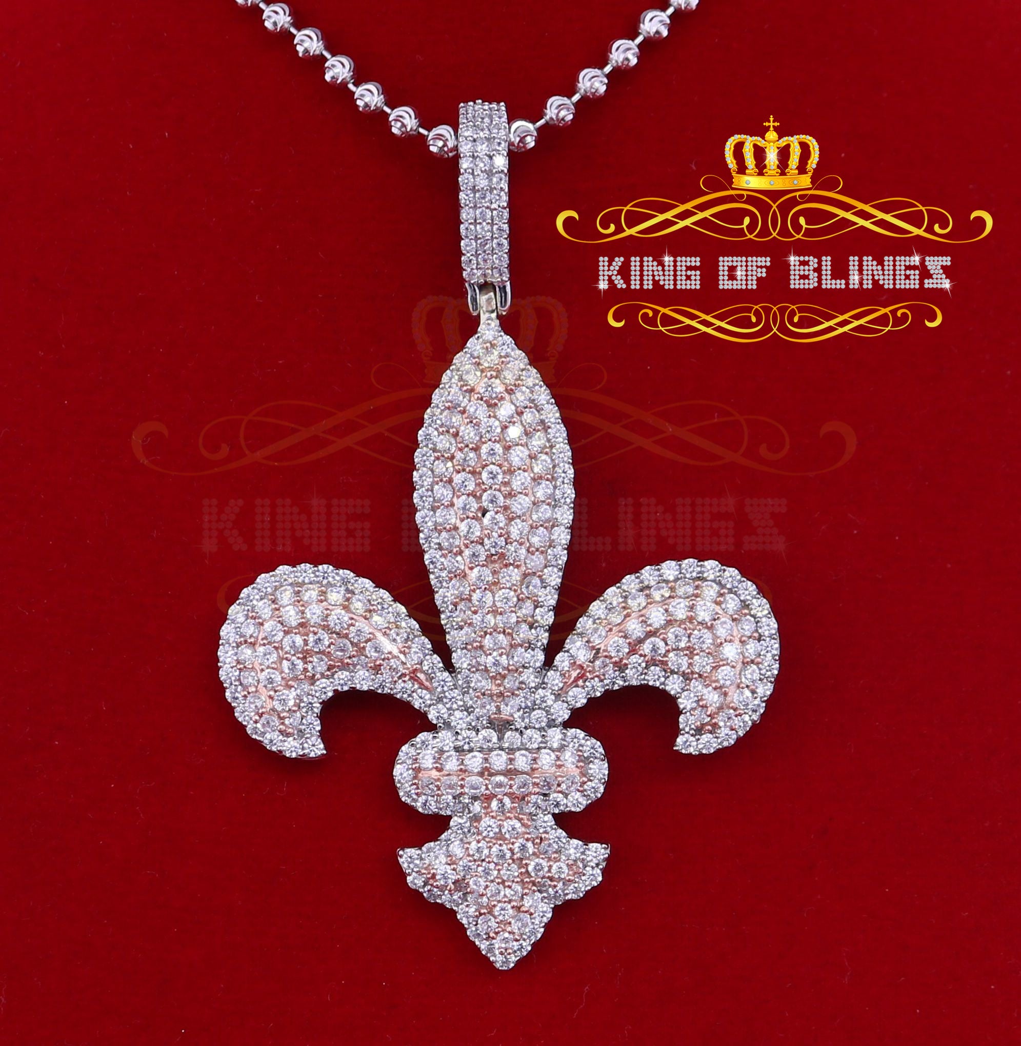 Sterling Silver 925 Fleur-de-Lis Pendant with Diamonds cheapest