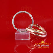King Of Bling's925 Silver And Cubic Zirconia White Round Shape With WomensTrinity Ring Size 7.5 KING OF BLINGS