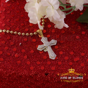 King Of Bling's New Pantone 925 Yellow Sterling Silver 1.00ct VVS D Clr. Moissanite Cross Pendant KING OF BLINGS