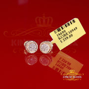 0.10ct Diamond 925 Sterling Silver Yellow Round Earrings For Men's / Women's KING OF BLINGS
