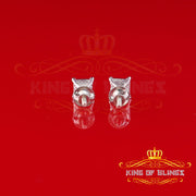 King Of Bling's 0.05 ct Diamond Collection White 925 Sterling Silver Women & Men Square Earrings KING OF BLINGS