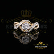 King Of Bling's 0.15 CT Real Diamond Womens Sterling Silver Yellow Ring Size 7.00 oval shape kingofblings