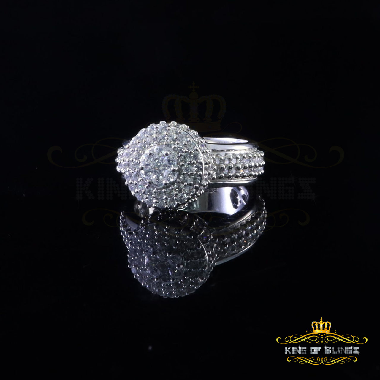 King Of Bling'sWhite Cubic Zirconia 5.20ct Hip Hop Rapper Fashion Luxury Ring Men's Size 10