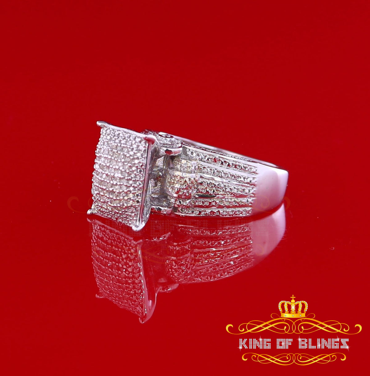 King Of Bling's 0.20 CT Real Diamond 925 Sterling Silver White Cinderella Womens Ring Size 7 KING OF BLINGS