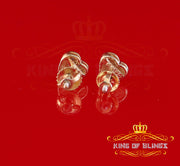 King of Blings-Aretes Para Hombre Heart 925 Yellow Silver 0.05ct Diamond Women & Men Earring KING OF BLINGS