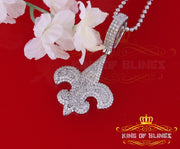 Promise Sterling Silver Fleur de Lis White Pendant with 7.04ct Cubic Zirconia KING OF BLINGS