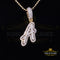 Yellow Cursive 3D Alphabet Shape 925 Sterling Silver Cubic Zirconia Pendant KING OF BLINGS