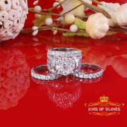 King Of Bling's925 Sterling Silver Round Cubic Zirconia 11.50ct Bridal White Womens Ring Size 9 KING OF BLINGS