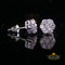 King of Blings- White 925 Sterling 1.96ct Cubic Zirconia Silver Women's Hip Hop Floral Earrings KING OF BLINGS