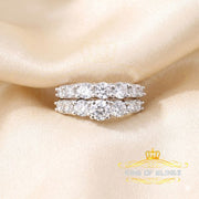 925 Women's 4.82ct Cubic Zirconia Yellow Silver Bridal Fashion Ring Sz 7 KING OF BLINGS