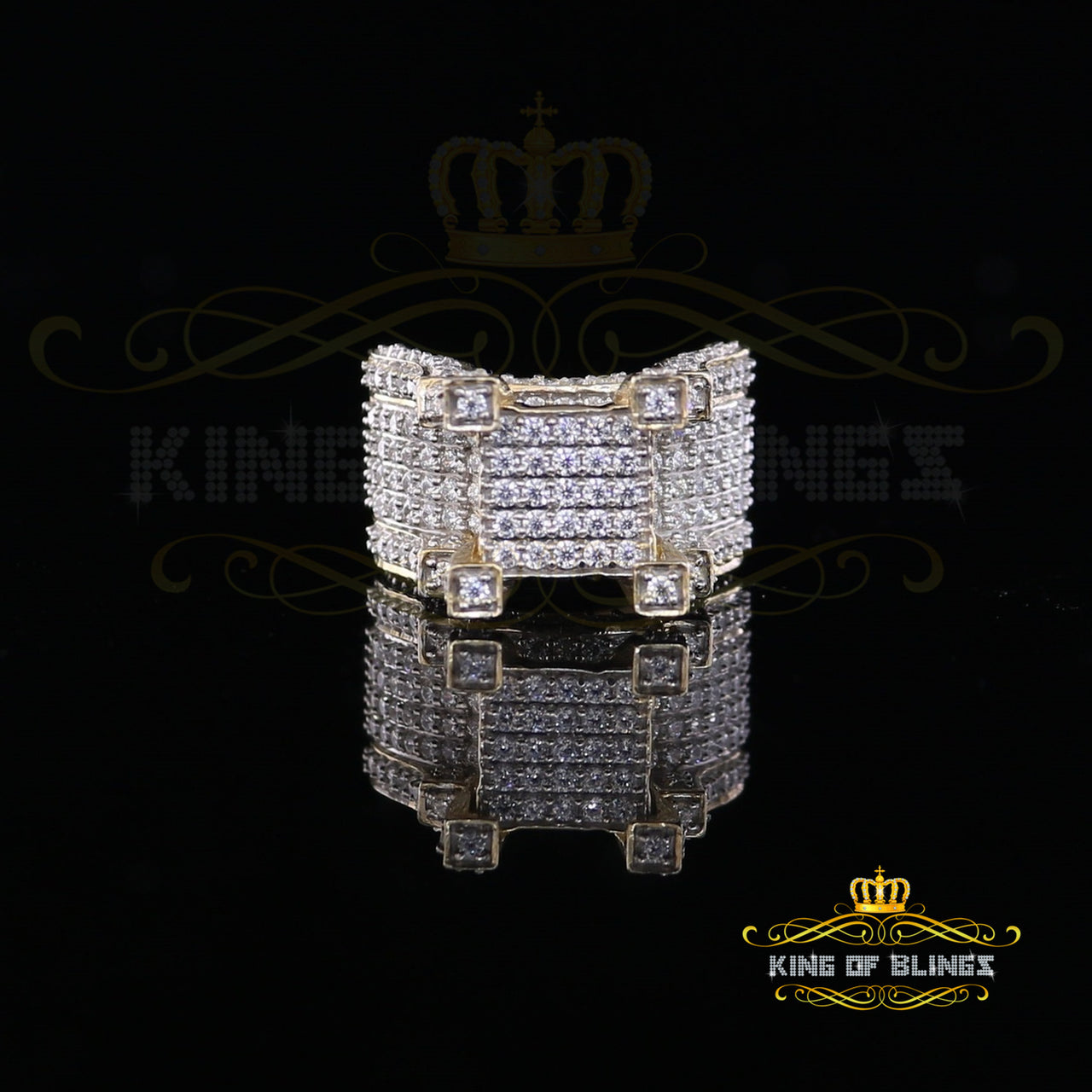King Of Bling's King Of Blings Yellow 4.50ct Cubic Zirconia Silver Fashion Womens Ring size 6.5 KING OF BLINGS