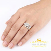 King Of Bling's 925 Sterling Yellow Silver Square 1.50ct Cubic Zirconia Womens Ring Size - 9 KING OF BLINGS