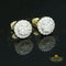 King of Bling's 925 Yellow Silver 0.90ct Cubic Zirconia Women's & Men's Hip Hop Flower Earrings KING OF BLINGS