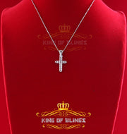 White King of Bling's Sterling Silver CROSS Shape Pendant 1.21ct Cubic Zirconia KING OF BLINGS