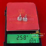 King Of Bling's 925 Sterling Silver White 0.10ct Diamond For Men's/Women's Stud Floral Earrings KING OF BLINGS