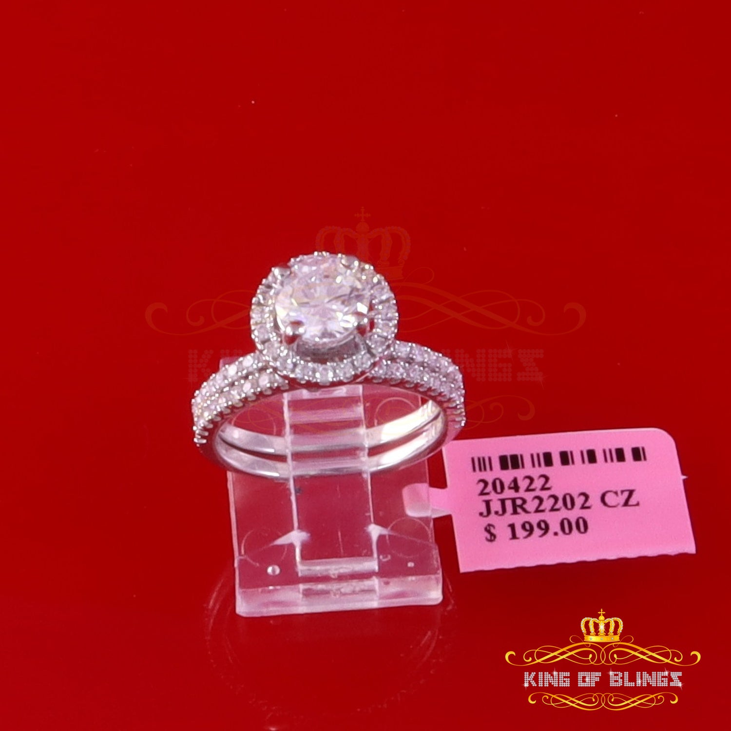 King Of Bling's3.59ct Cubic Zirconia White 925 Sterling Silver Women Bridal Ring Size 7 KING OF BLINGS