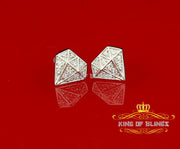 King of Bling's 0.24ct Cubic Zirconia 925 White Silver Women's & Men's Hip Hop Stud Earrings KING OF BLINGS