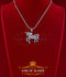 White 925 Sterling Silver Unicorn Shape Pendant with 2.44ct Cubic Zirconia KING OF BLINGS
